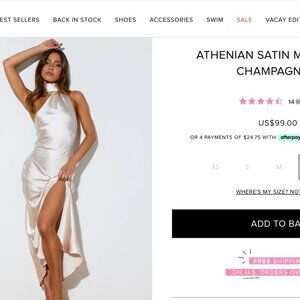 Hello Molly Athenian Satin Maxi Dress Champagne